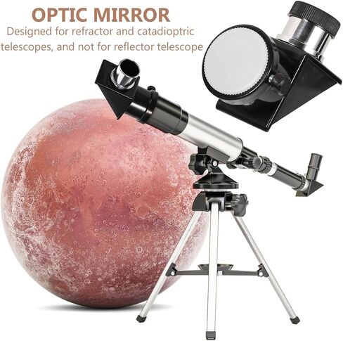 Homoyoyo 90 Mirror Astronomical Telescope Diagonal Mirror Image Optical Glass Lens with Dust Cover,Accessories Diagonal Adapter for Telescope Eyepiece in Saudi Arabia