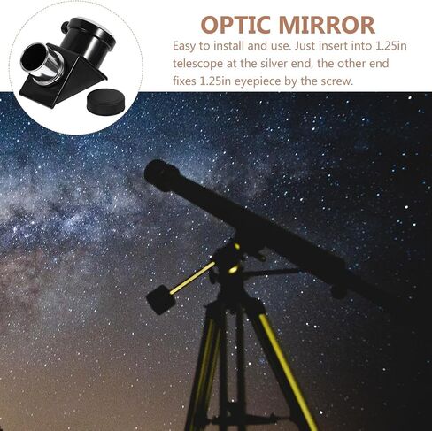 Homoyoyo 90 Mirror Astronomical Telescope Diagonal Mirror Image Optical Glass Lens with Dust Cover,Accessories Diagonal Adapter for Telescope Eyepiece in Saudi Arabia
