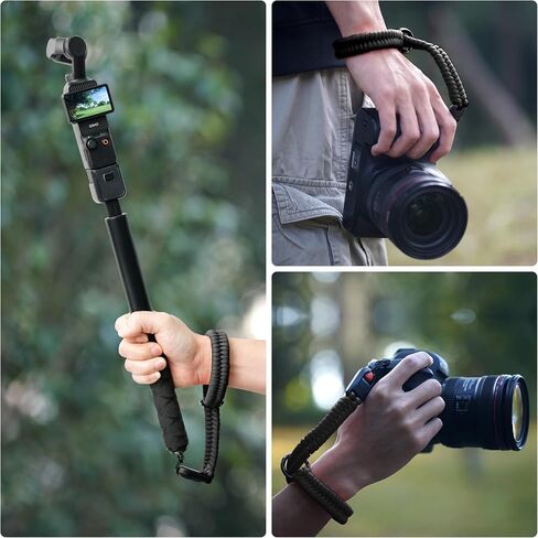 CYNOVA DJI Osmo Pocket 3 Accessories, Adjustable Nylon Hand Wrist Straps Lanyard with a 1/4" Screw, For Insta360 Selfie Stick, Go pro, Nikon Canon Sony Samsung Dslr Cameras, black in Kuwait