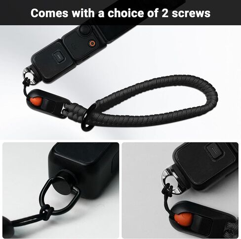 CYNOVA DJI Osmo Pocket 3 Accessories, Adjustable Nylon Hand Wrist Straps Lanyard with a 1/4" Screw, For Insta360 Selfie Stick, Go pro, Nikon Canon Sony Samsung Dslr Cameras, black in Kuwait