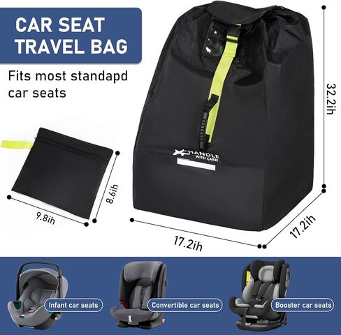 Car Seat Travel Bag for Airplane - Fits Infant Car Seats, Convertible Car Seats, Booster Seats, Car Seat Bases - for Worry-Saving, Effortless and Safe Travel in Kuwait