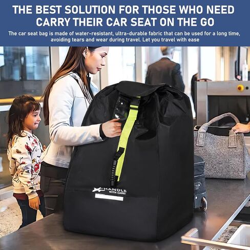 Car Seat Travel Bag for Airplane - Fits Infant Car Seats, Convertible Car Seats, Booster Seats, Car Seat Bases - for Worry-Saving, Effortless and Safe Travel in Kuwait