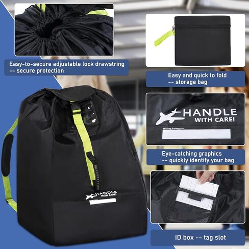 Car Seat Travel Bag for Airplane - Fits Infant Car Seats, Convertible Car Seats, Booster Seats, Car Seat Bases - for Worry-Saving, Effortless and Safe Travel in Kuwait