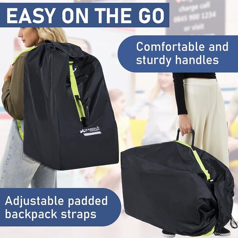 Car Seat Travel Bag for Airplane - Fits Infant Car Seats, Convertible Car Seats, Booster Seats, Car Seat Bases - for Worry-Saving, Effortless and Safe Travel in Kuwait