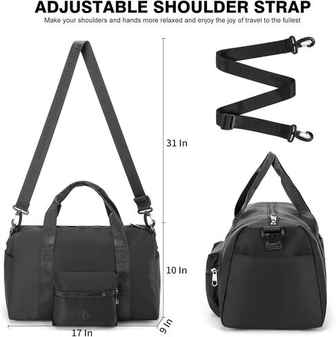 For United Airline 17x10x9 Inches Personal Item Underseat Travel duffle bag, ports Tote Gym Bag,Shoulder Weekender Overnight Bag (Navy) in Kuwait