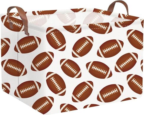 FXOLCSHE Rectangular Football Basket,Toy Organizer,Gift basket with handles,Kids Toys Storage Basket,Gift Box,Room decor (Footballs) in Saudi Arabia