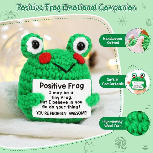 LEJIAJINW Mini Cute Frog Valentines Ideas for Her, Emotional Inspirational Cheer Up Support Gifts for Women Encourage Motivational Daughter Granddaughter Niece, Birthday, Mother's Day in Saudi Arabia