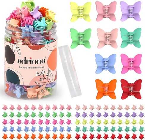 Butterfly Hair Clips for Girls 100 Pack, Colorful Hair Clips for Toddler Girls Baby Hair Clips Toddler Hair Clips Butterfly Clips for Little Girl Hair Clips for Kids Hair Clips Baby Claw Clips in Kuwait