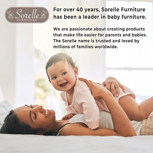 Sorelle Furniture Happy Crib 3-in-1 Convertible Crib, Made of Sustainable Beech Wood, Wooden Baby Bed, Toddler Bed and Child’s Daybed, Simplistic Nursery Furniture (White) in Kuwait