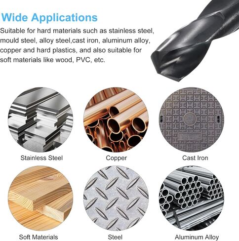 HARFINGTON Twist Drill Bit 28.5mm Dia High-Speed Steel 6542 Metric Drill Bits 6.3" Overall Length with Black Oxide Coating for Drilling Hard Metals, Stainless Steel, Alloy Steel in Saudi Arabia