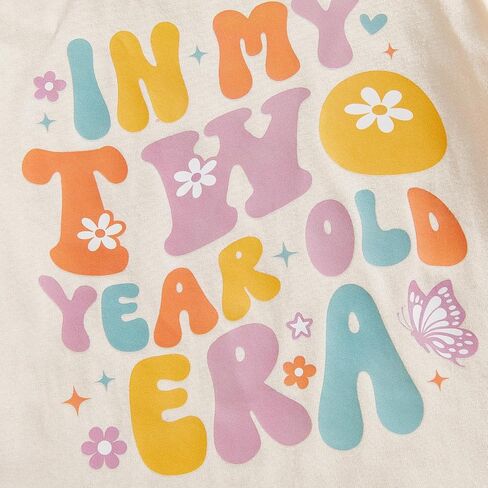 Toddler Baby Girl Birthday Outfits In My One Year Old Era Shirt Romper Bell Bottoms Birthday Girl Clothing Set in Saudi Arabia