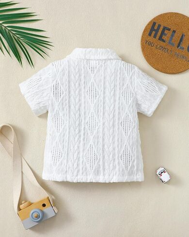 Baby Boy Clothes Toddler Boys Button Down Shirts Short Sleeve Dress T-Shirt Toddler Tops Summer Outfits in Kuwait