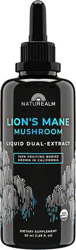 Naturealm Reishi Mushroom Extract - Adaptogen Liquid Drops - Antioxidants Supplement for Immune Support, Longevity, Relaxation, Stress Relief, & Physical Performance - Dual-Extraction Tincture, 50 mL in Saudi Arabia