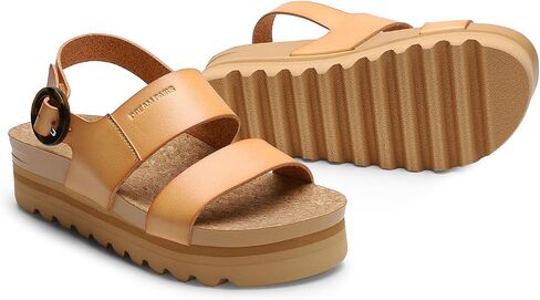 DREAM PAIRS Women's Orthopedic Arch Support Platform Sandals Comfortable Cork Sole Low Wedges Sandals Flatform Summer Dress Shoes Cute Buckle Wedges for Beach in Saudi Arabia