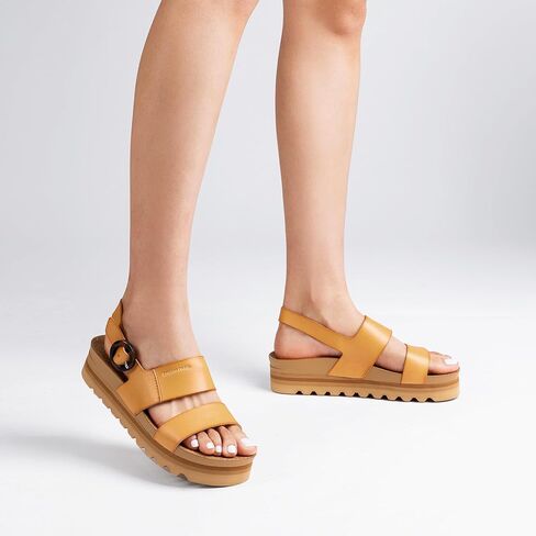 DREAM PAIRS Women's Orthopedic Arch Support Platform Sandals Comfortable Cork Sole Low Wedges Sandals Flatform Summer Dress Shoes Cute Buckle Wedges for Beach in Saudi Arabia