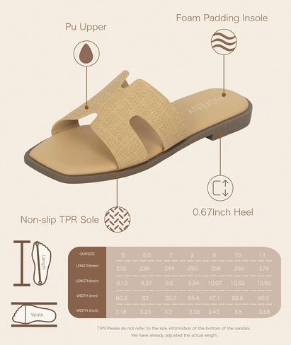 Womens Slip On Flat Sandals Soft Leather Open Toe Slide for Summer Dressy in Kuwait