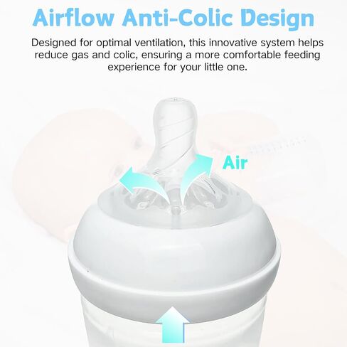 Silicone Replacement Nipple Compatible with Philips Avent Natural Bottle, 4 Pack Bottle Nipple, Leak-Proof, BPA-Free, Anti-Colic, Flow 1 for 0-3 Month in Saudi Arabia