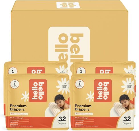 Hello Bello Diapers, Size 5 (27 lbs) Flower Child, 72 Count Value Pack of Premium Disposable Baby Diapers, Hypoallergenic with Soft, Cloth-Like Feel in Saudi Arabia