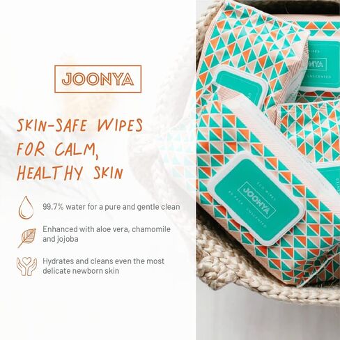 Joonya Baby Wipes - Non-Toxic, Earth-Friendly Baby Wipes for Calm, Healthy Skin - Fragrance Free - 3 Packs of 80 Diaper Wipes (240) in Saudi Arabia