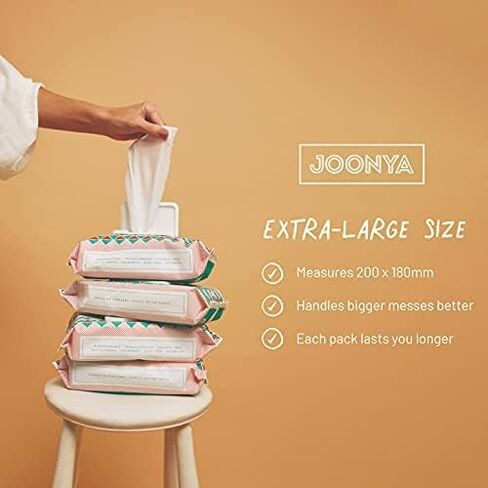 Joonya Baby Wipes - Non-Toxic, Earth-Friendly Baby Wipes for Calm, Healthy Skin - Fragrance Free - 3 Packs of 80 Diaper Wipes (240) in Saudi Arabia