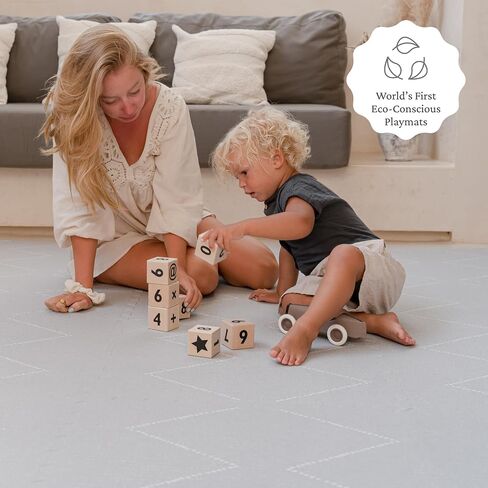 Toddlekind Playmat - Premium Foam Playmat ، 4 × 6 أقدام ، 6 بلاط حصيرة لغز الرغوة الكثيفة الإضافية للأطفال/الأطفال الصغار الأنيق ، غير السامة ، بدون رائحة. مثالي لوقت البطن واللعب. 0M+ in Kuwait