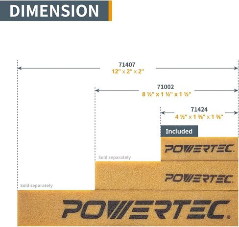 POWERTEC Abrasive Cleaning Stick Set 4", 8-1/2", 12" for Sanding Belts & Discs | Natural Rubber Eraser - Woodworking Shop Tools for Sanding Perfection in Saudi Arabia
