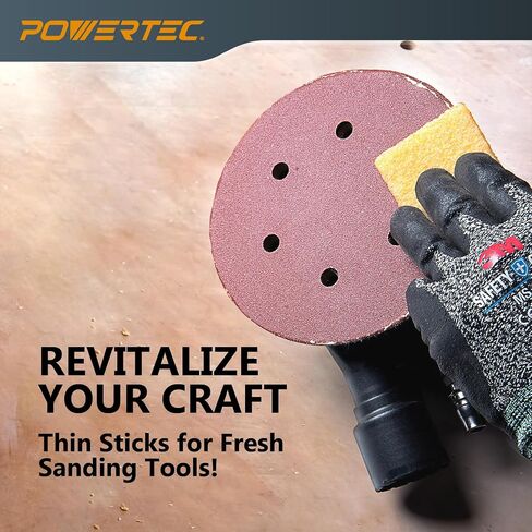 POWERTEC Abrasive Cleaning Stick Set 4", 8-1/2", 12" for Sanding Belts & Discs | Natural Rubber Eraser - Woodworking Shop Tools for Sanding Perfection in Saudi Arabia