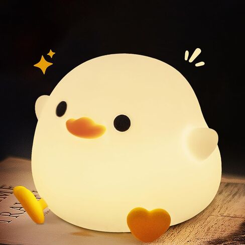 Cute Duck Night Light, Dodo Duck Lamp, Bean Shape, LED Squishy Novelty Ducky Light, Food Grade Silicone Dimmable Nightlight, Light Up Duck Gifts, Baby Kids Nursery Room College Dorm Décor in Saudi Arabia