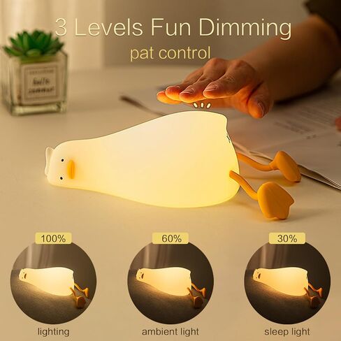 مصباح البطة ، بطة مسطحة لطيفة ، الباندا ، الأرنب ، ضوء الليل الفيل ، LED LED Squishy Lazy Duck Light مستلقي ، مصباح Ducy Ducy قابل لإعادة شحن in Kuwait