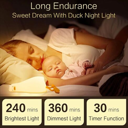 مصباح البطة ، بطة مسطحة لطيفة ، الباندا ، الأرنب ، ضوء الليل الفيل ، LED LED Squishy Lazy Duck Light مستلقي ، مصباح Ducy Ducy قابل لإعادة شحن in Kuwait