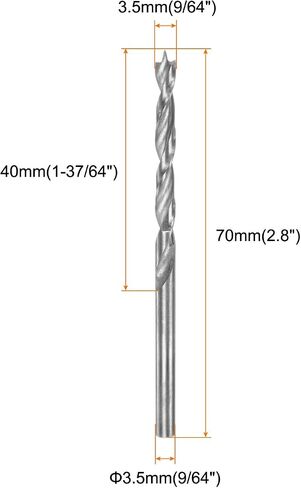 Brad Brad Point Point Drill 8.5mm (21/64 ") ضياء مستقيم مستقيم شانك حفر متري براد بوينت بوينت تويست تويست تويست بيتس للنجارين الخشب المطاط البلاستيكي in Kuwait