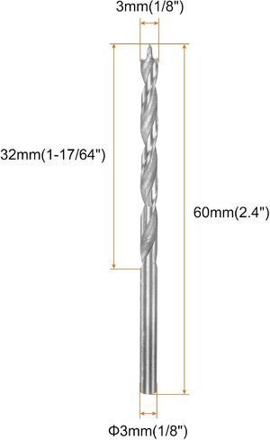 Brad Brad Point Point Drill 8.5mm (21/64 ") ضياء مستقيم مستقيم شانك حفر متري براد بوينت بوينت تويست تويست تويست بيتس للنجارين الخشب المطاط البلاستيكي in Kuwait