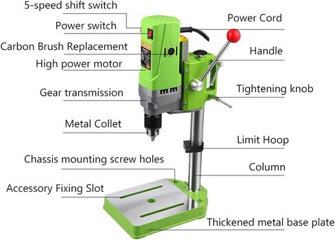 Rattmmotor Benchtop Machine 710W 110V 0-2800RPM MINI PENCH DRILL PRESS 60MM STREET STREET CHUCK 1.5-13MM in Kuwait