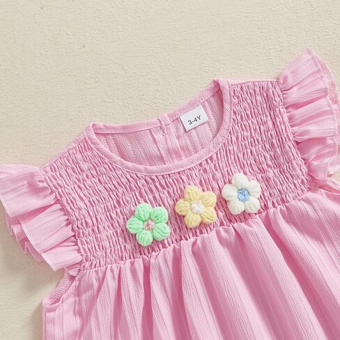 Toddler Baby Girl Clothes Knit Floral Fly Sleeve Tops Shorts Cute Summer Spring Outfits Infant Clothing Set in Saudi Arabia
