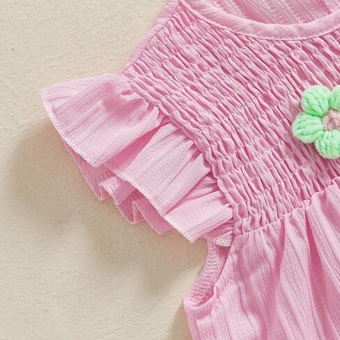 Toddler Baby Girl Clothes Knit Floral Fly Sleeve Tops Shorts Cute Summer Spring Outfits Infant Clothing Set in Saudi Arabia