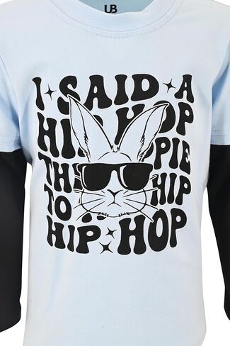 Unique Baby Boys Layered Long Sleeve Kids Toddler Graphic T Shirt in Kuwait