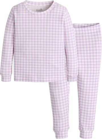 moimoln Baby Toddler Pajama Set Snug-Fit Cotton Modal Sleepwear, Leopard, Check & Solid Mix (6M-8Y, 1/2 Pack) in Kuwait