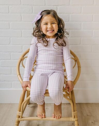 moimoln Baby Toddler Pajama Set Snug-Fit Cotton Modal Sleepwear, Leopard, Check & Solid Mix (6M-8Y, 1/2 Pack) in Kuwait