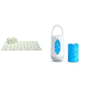 Munchkin® Arm & Hammer Disposable Changing Pad, 10 Count, White/Green & Arm and Hammer Diaper Bag Dispenser and 24 Diaper Disposal Bags