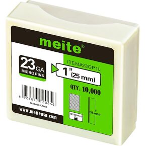 meite 23 Gauge Pin Nails, 1-Inch Micro Headless Piner Nails - Copper Plated 23GA Pins Nails for Nail Gun, Ideal for Fine Woodworking and Trim Work (10,000 PCS)