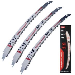 9" Arc Edge Reciprocating Saw Blade, 7TPI Japanese Teeth with Curved Edge Wood Pruning Saw Blades for Tree Trimming, Wood Cutting (3 Pack)