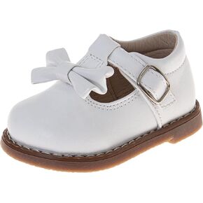 Josmo Baby Girl Mary Jane Bow Shoes Newborn Girl Wedding Dress Shoes for Girls (Size 3-8 Infant-Toddlers)