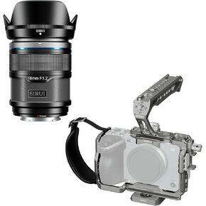 Sirui Sniper 16mm Autofocus Lens و Camera Cage Kit لـ Sony FX 3 FX30 مع حزمة المقبض العلوي
