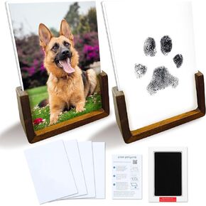 Green Pollywog My First Year Dog Picture Frame | 12-Month Photo Display | White Wood Keepsake | Fur Baby Milestone Gift