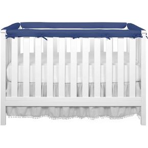 Crib Rail Teething Cover(3 pcs), Soft Anti-Collision Strip Corner Cover in Cotton Fabrics, Protect Baby Teeth, Rail Edge Protector Strip Fits 52" x 28" Full Size Crib, Green
