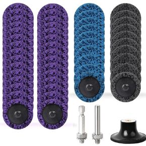 53Pcs Diamond Quick Change Sanding Discs Set, 2 Inch Easy Strip Disc with 1/4" Roll Lock Holder for Die Grinder & Drill – Paint Stripping Rust Removal Surface Prep Cleaning and Grinding