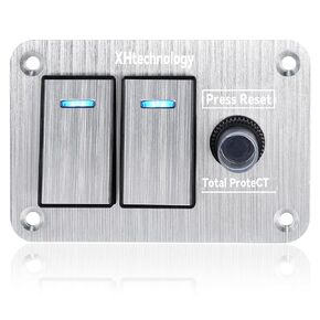 Toggle Switch Panel 1 Gang Waterproof Aluminum Switch 12V/24V Rocker Switch Panel with USB Charger Boat Switch Switch Panel for Marine Boat Automotive Car RV Truck