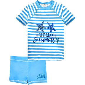 Girls Swimsuit 2-Piece Rash Guard Swimwear Set Girls Bathing Suits 2-10 Years