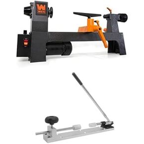 WEN 3.2-Amp 8-Inch by 13-Inch Variable Speed Mini Benchtop Wood Lathe and Pen Press with Adjustable Assembly Rod (LA3421, LA3040)