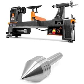 WEN 6-Amp 14-Inch by 20-Inch Variable Speed Benchtop Wood Lathe and 1-5/8-Inch MT2 Tailstock Live Center for Wood Lathes (34035, LA1158)
